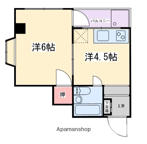 サンライズ堀溝(1K/2階)の間取り写真