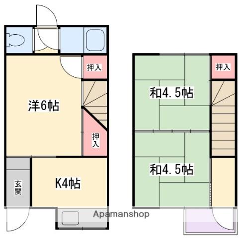 萱島東借家（２丁目）(3K)の間取り写真