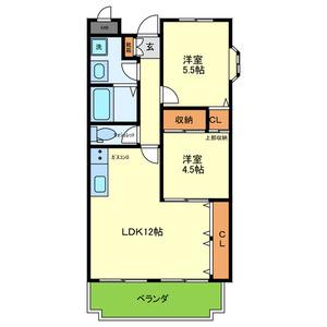 メゾンドエルGE(2LDK/4階)の間取り写真