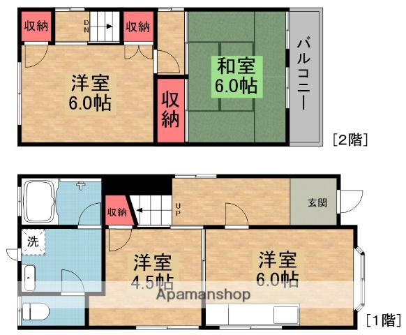 京阪電気鉄道京阪線 牧野駅 徒歩22分 2階建 築45年(3DK)の間取り写真