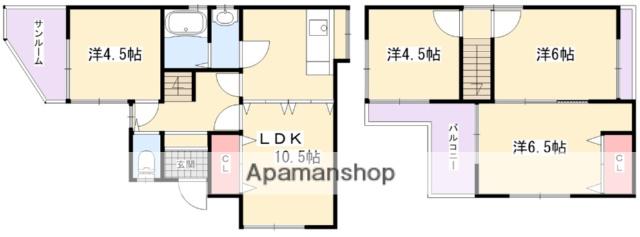 京阪電気鉄道京阪線 橋本駅(京都) 徒歩2分 2階建 築52年(4LDK)の間取り写真
