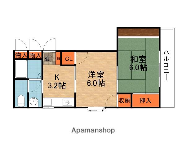 レインフォレスト(2K/3階)の間取り写真