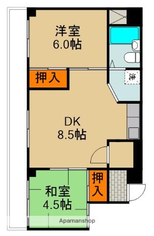シャトー寺浦(2LDK/2階)の間取り写真