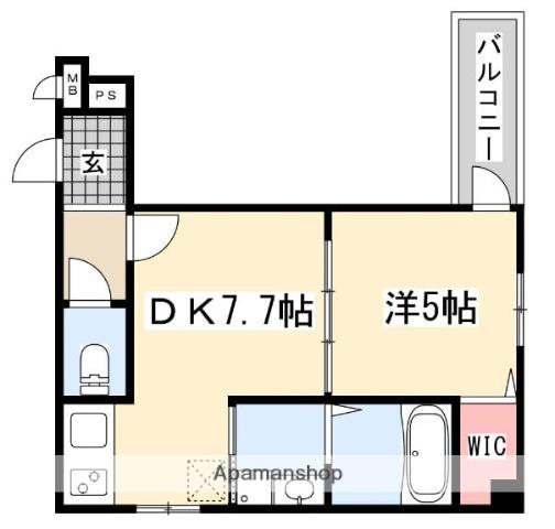 フジパレス枚方牧野Ⅰ番館(1DK/3階)の間取り写真