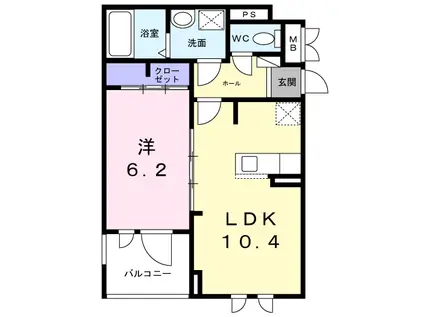 グレートエレガンス24(1LDK/2階)の間取り写真