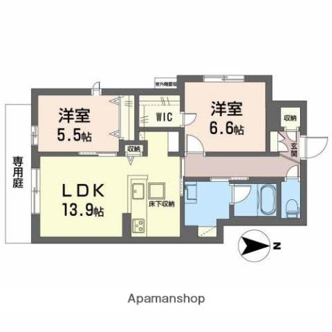 シャーメゾン CHOUETTE(2LDK/1階)の間取り写真