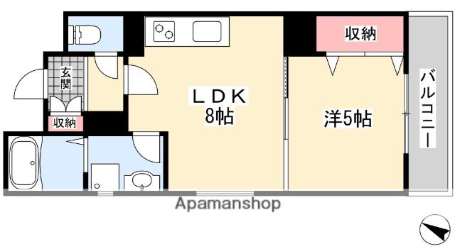 クリエオーレ磯島元町(1LDK/1階)の間取り写真