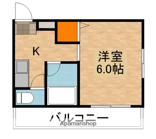 ミネルバ梅園(1K/4階)の間取り写真