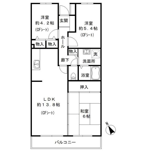 ラ・ジョリーメゾン(3LDK/4階)の間取り写真