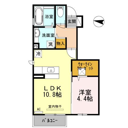 メゾンジュネスII(1LDK/1階)の間取り写真