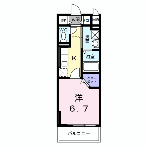 オリエントレジデンス門真殿島町(1K/3階)の間取り写真
