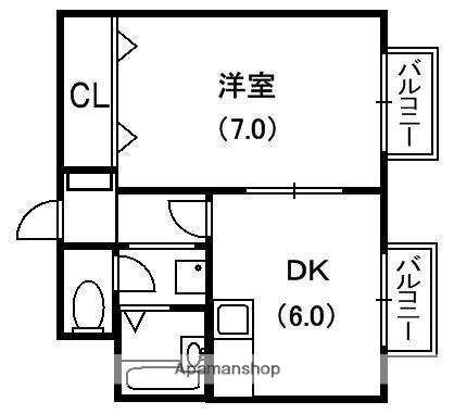 BELONG香里園(1DK/3階)の間取り写真