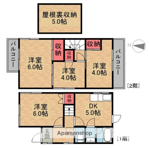 京阪電気鉄道京阪線 石清水八幡宮駅 徒歩34分 2階建 築45年(4DK)の間取り写真