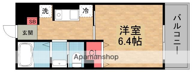 コンテネレッツァ枚方Ⅱ(1K/3階)の間取り写真