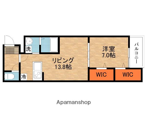 WISTERIA TERRACE(1LDK/1階)の間取り写真