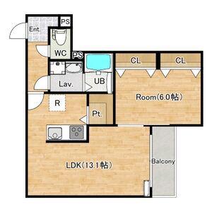 シエーナ楠葉ジェミオス(1LDK/2階)の間取り写真