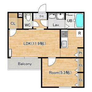 シエーナ楠葉ジェミオス(1LDK/3階)の間取り写真