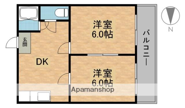 センチュリー22(2DK/1階)の間取り写真