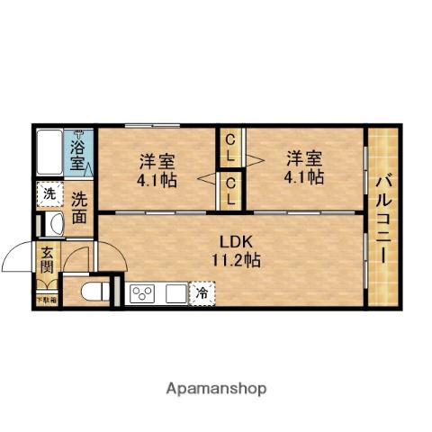 AVANTIO寝屋川市駅(ワンルーム/1階)の間取り写真