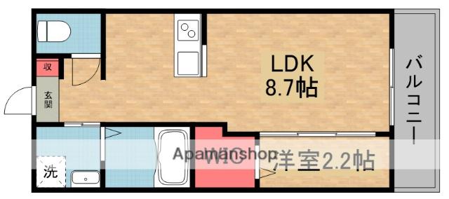 リアコート枚方御殿山サウス(1LDK/1階)の間取り写真