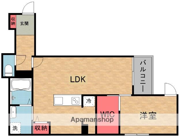 MACHIMOKU KUZUHA(1LDK/1階)の間取り写真