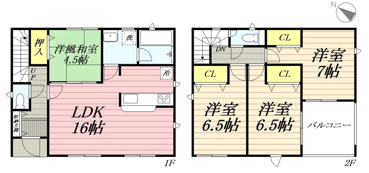 京阪電気鉄道京阪線 樟葉駅 バス乗車時間：21分 家具町２丁目バス停で下車 徒歩3分 2階建 築1年(4LDK)の間取り写真