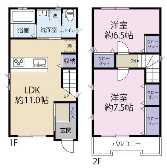 京阪電気鉄道京阪線 樟葉駅 徒歩17分 2階建 築5年(2LDK)の間取り写真