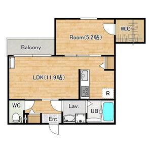 シエーナ楠葉ジェミオス(1LDK/1階)の間取り写真