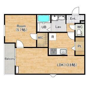 シエーナ楠葉ジェミオス(1LDK/2階)の間取り写真