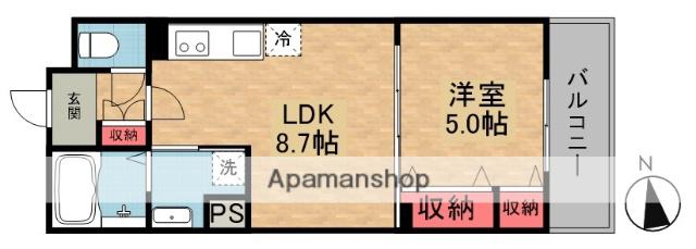 クリエオーレ倉治(1LDK/1階)の間取り写真