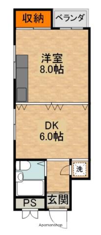 藤井マンション(1DK/2階)の間取り写真