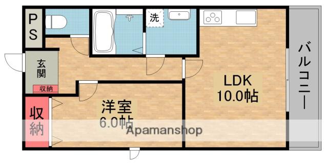 グランコスモ交野(1LDK/1階)の間取り写真