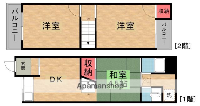 枚方市東山１丁目貸家（２８−５）(2LDK)の間取り写真