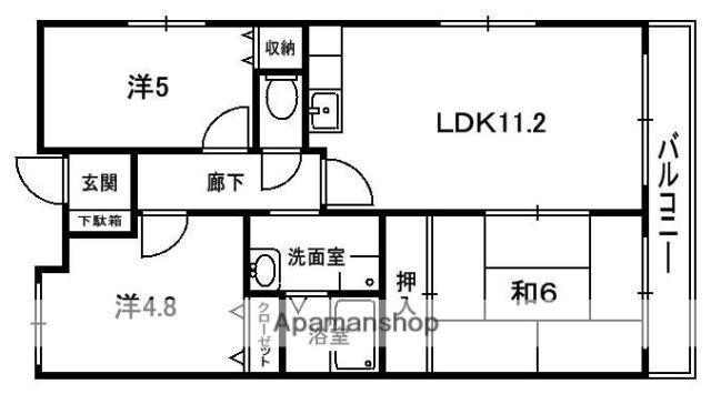 元町RURAL(3LDK/3階)の間取り写真
