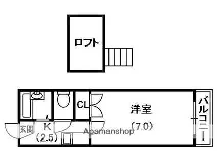 レオパレスさんわ大和田第6(1K/1階)の間取り写真