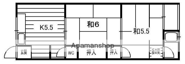 大峰田中荘(2DK/2階)の間取り写真