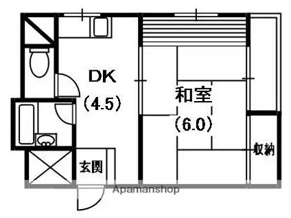 川島第5ビル(1DK/2階)の間取り写真