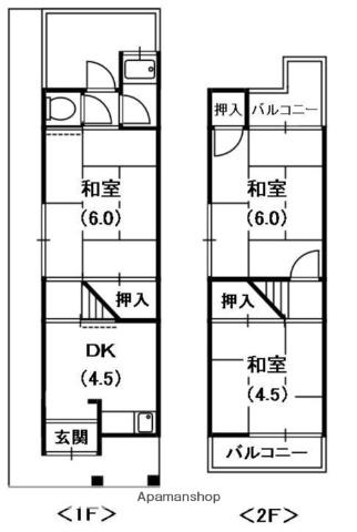 高柳堂前貸家(3DK)の間取り写真