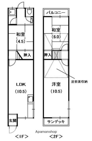 寝屋川市下木田町野村貸家(3LDK)の間取り写真