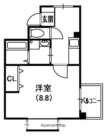 メゾンバニー NO3(1K/4階)の間取り写真
