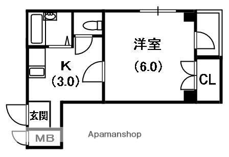 MPLAZA西三荘駅前(1K/2階)の間取り写真