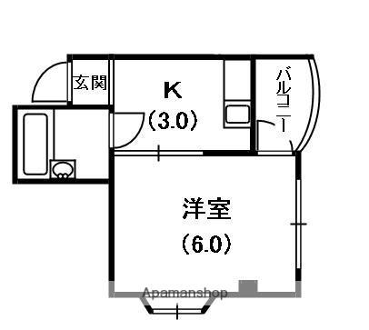 ロイヤルハイツ萱島(1K/1階)の間取り写真
