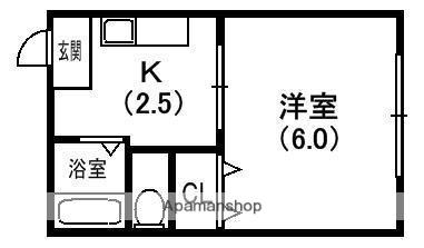 萱島ツイン(1K/1階)の間取り写真