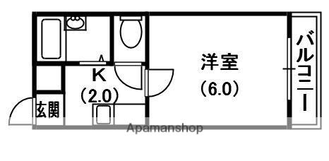 メゾンかなめ(1K/4階)の間取り写真