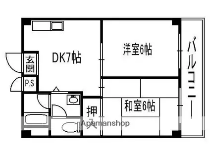 ユーミーハイツ大成(2DK/3階)の間取り写真