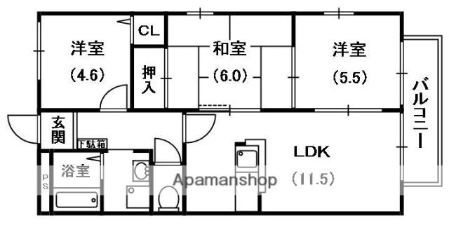 パストラルカーサ(3LDK/2階)の間取り写真