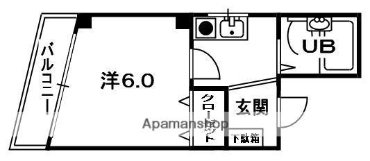 ホーム21倉治(1K/2階)の間取り写真