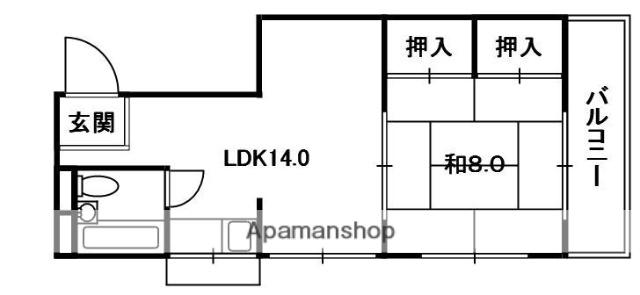 大広第2ビル(1LDK/4階)の間取り写真