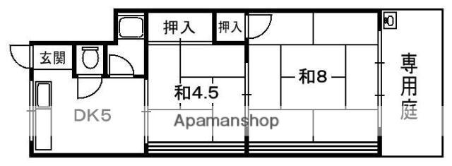 DMハイツ松丘(2K/1階)の間取り写真