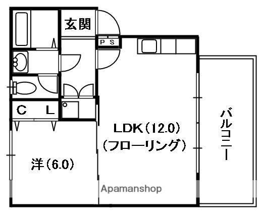 サザンコート(1LDK/3階)の間取り写真